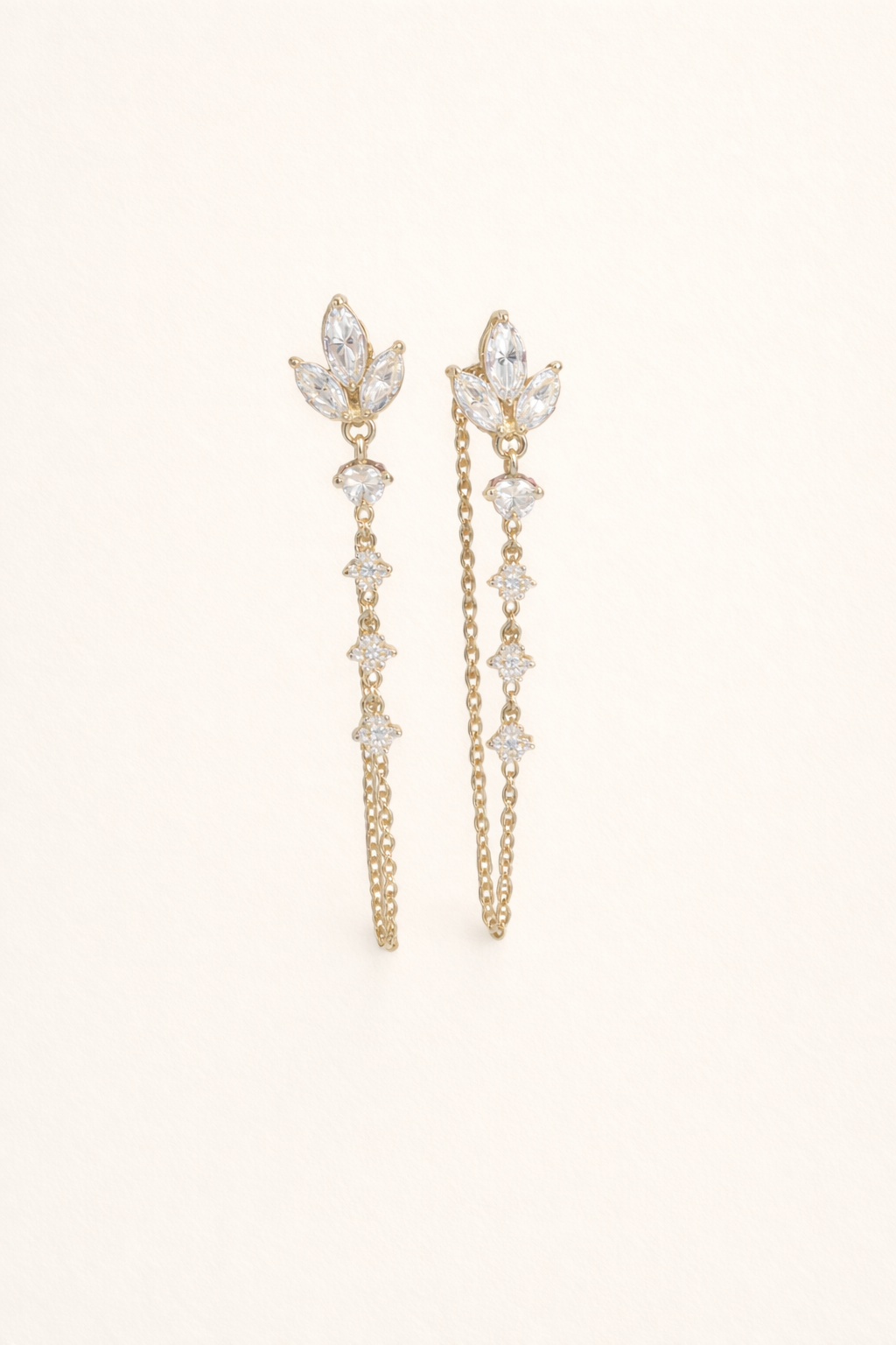 Lotus Chain Earrings
