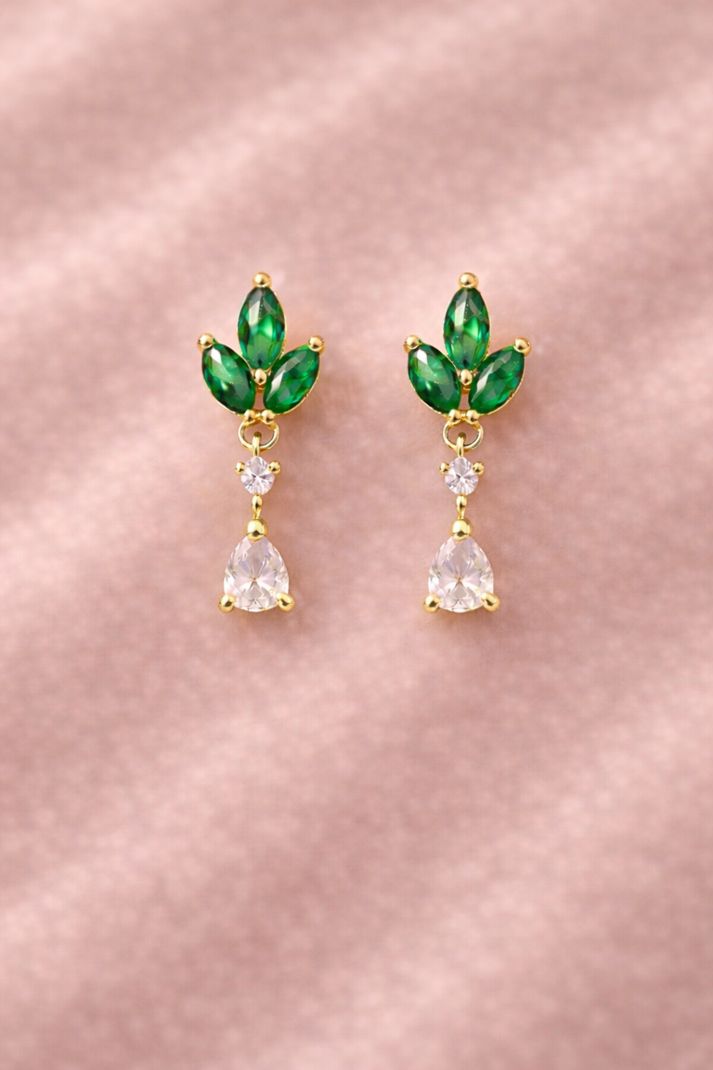 Green Lotus Earrings