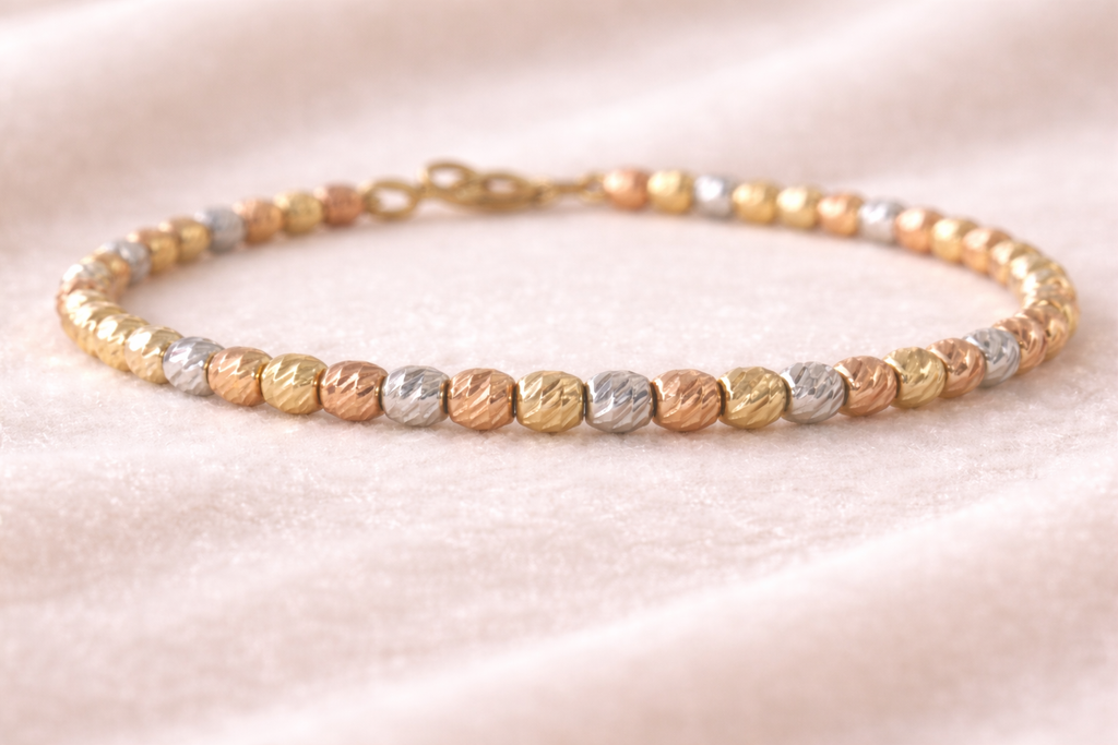 Tricolor Diamond Cut Bracelet